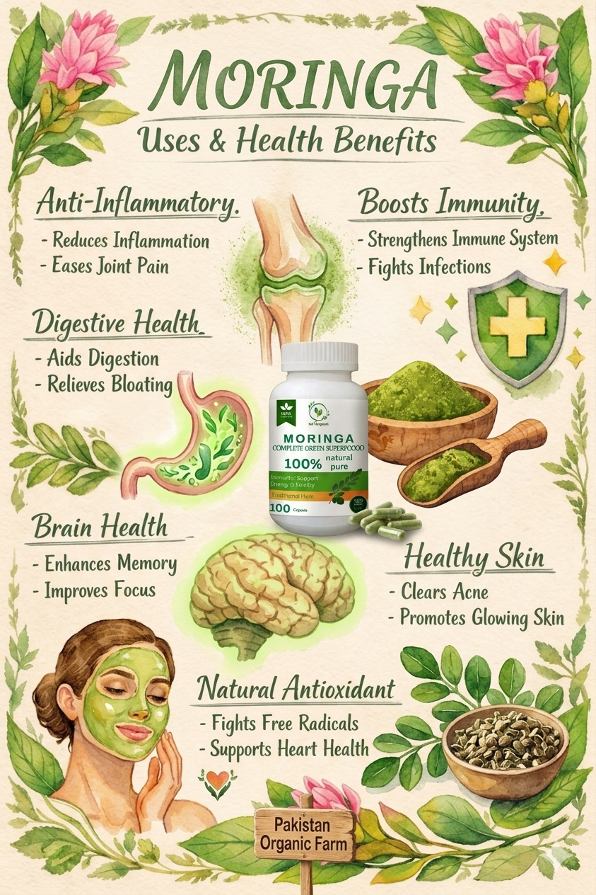 Moringa Capsules - 100% Pure Organic Superfood