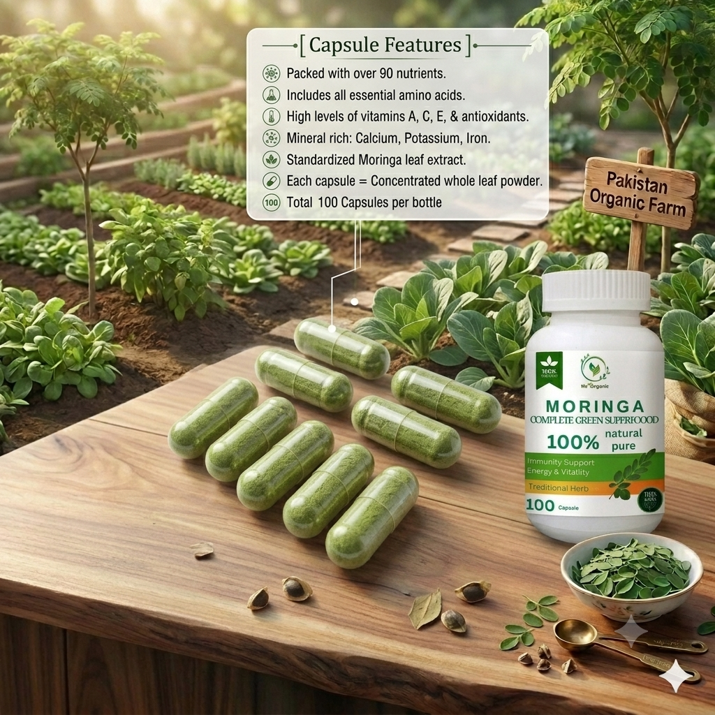 Moringa Capsules - 100% Pure Organic Superfood